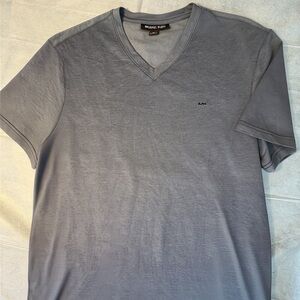 Michael Kors Gray V-Neck Short Sleeve Tee